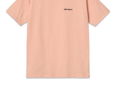 W  S S Script Embroidery T-S - Grapefruit   Black Hot on Sale