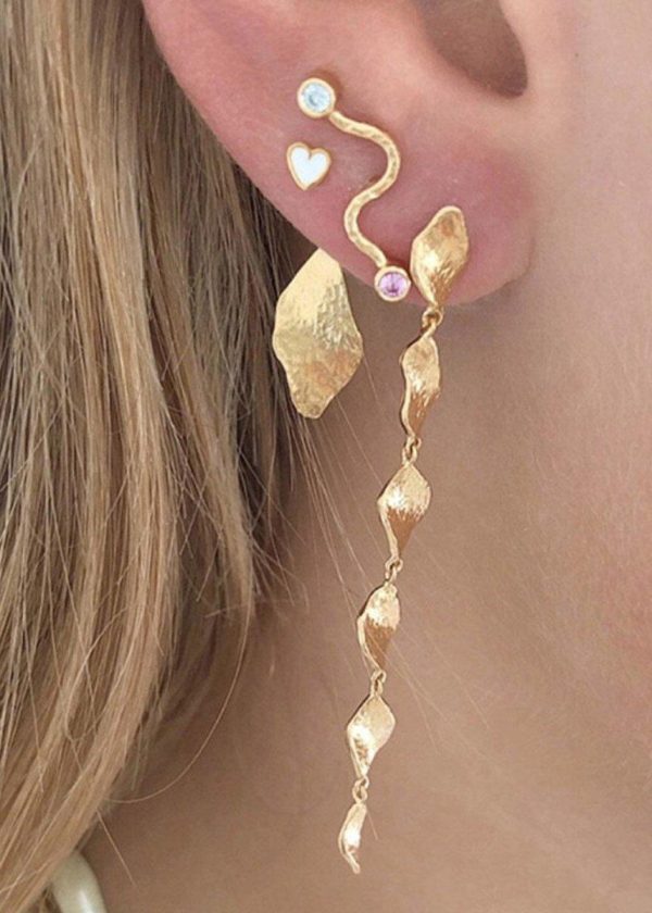 Big Wave Earring with Pastel P - Gold Cheap