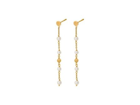 Ocean Pearl Earchains 55 mm - Gold Supply