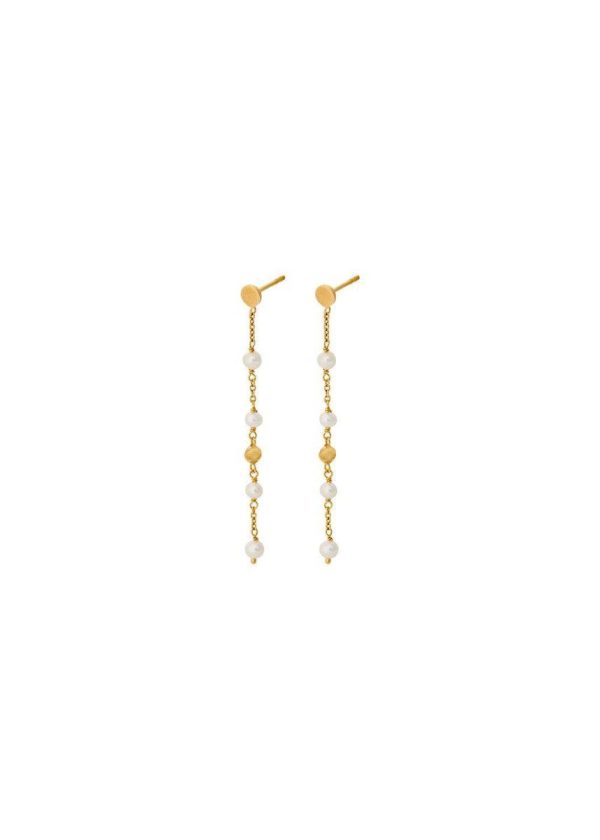 Ocean Pearl Earchains 55 mm - Gold Supply