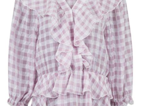 Besoa Soft Check Blouse - Lavender Online Hot Sale