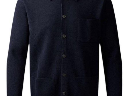 Manchester Cardigan Polo Colla - Dark Navy Online Hot Sale