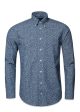 Slim-Chambray Floral Shirt - Blue Denim For Sale