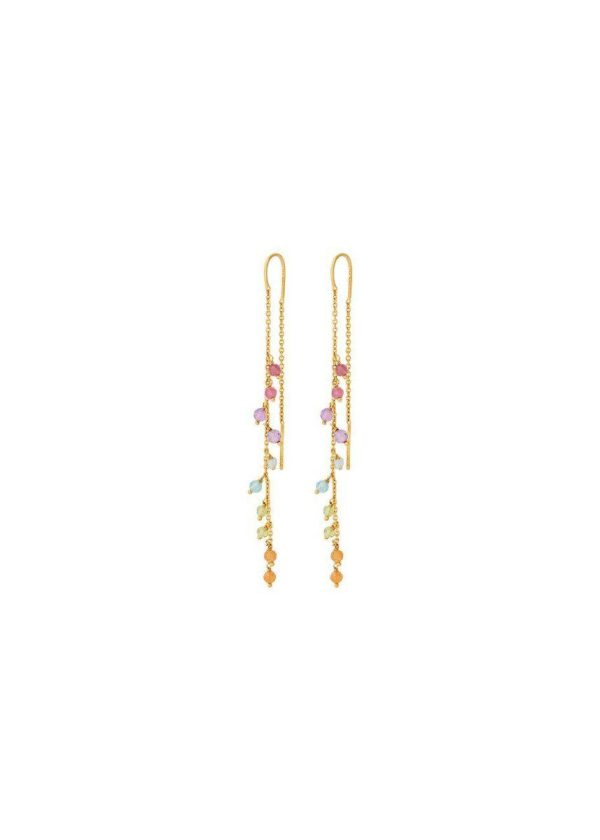 Rainbow Earchains length 70 mm - Gold Discount