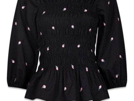 Alberta Rose Blouse - Black Online now