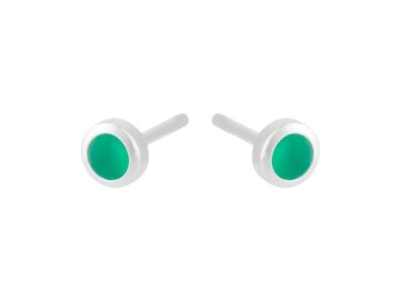 Shine Green Earsticks - Silver For Sale