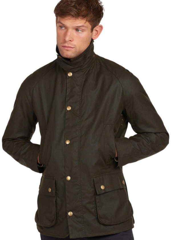 Ashby Wax Jacket - Dk Olive Cheap