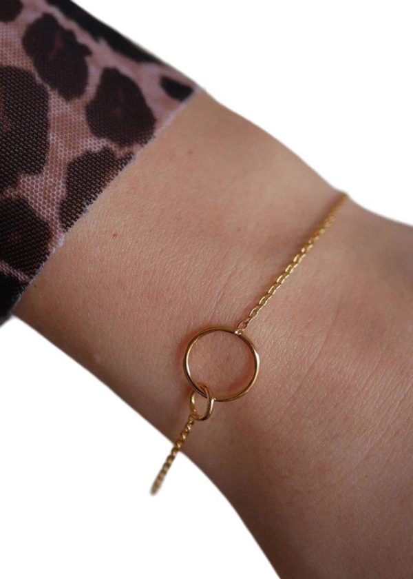 Bracelet, Double Circle - 925S Gp Fashion