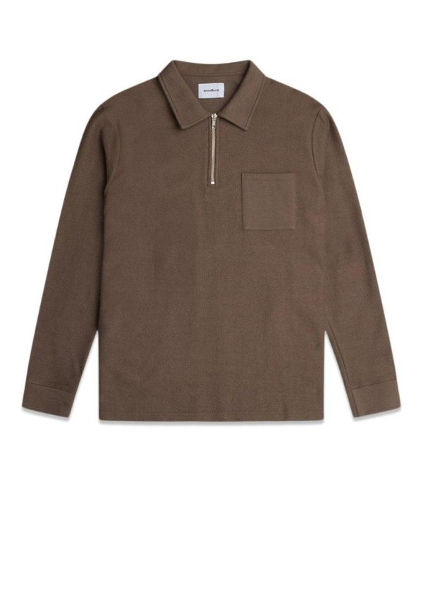 Alter Half-Zip Polo - Brown Discount