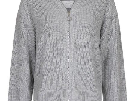 Masja Knit Cardigan - Light Grey Melange For Sale