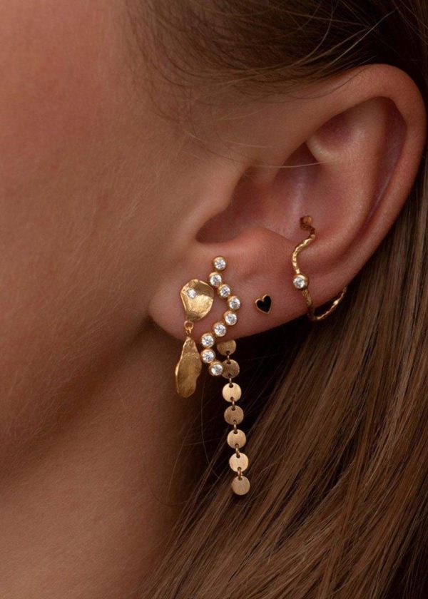 Clear Sea Earring with Stone G - Gold Fashion