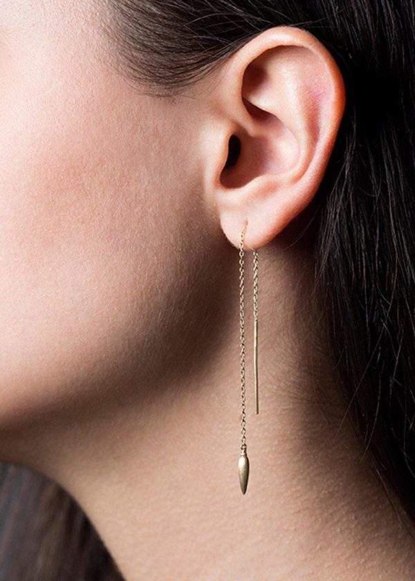 Chain Earring with Weight - Gold Discount