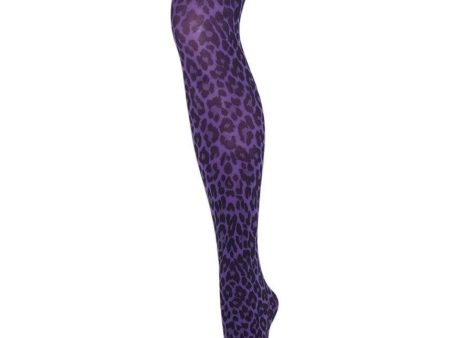 Leopard pantyhose - 50 denier - Ultra Violet For Discount