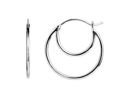 Double Creol Earring - Silver Discount