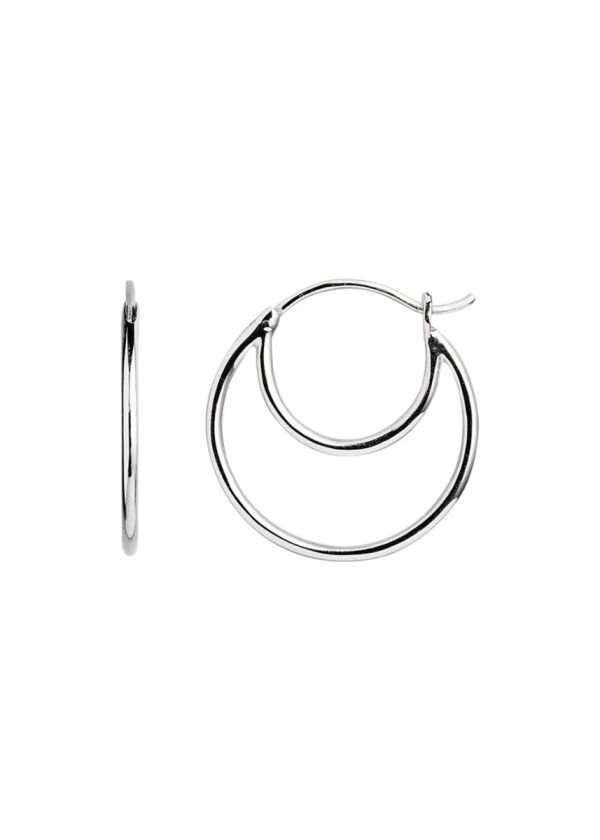 Double Creol Earring - Silver Discount