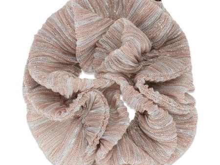 Metallic Flaese Scrunchie - Stripe Powder Hot on Sale