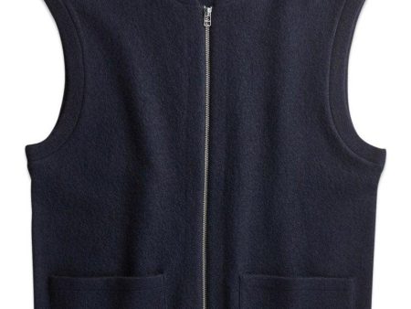 Boiled zip vest 6398 - Navy Blue For Cheap