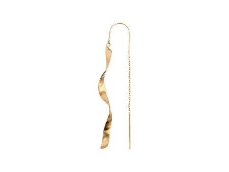 Long Twisted Hammered Earring - Gold Online