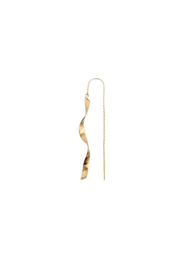 Long Twisted Hammered Earring - Gold Online