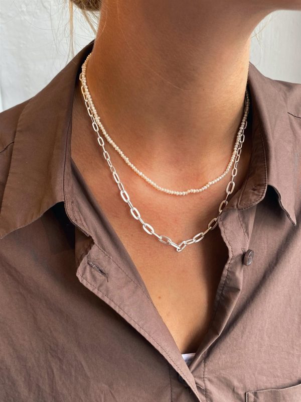 ROW CHAIN NECKLACE - Sterling Silver Online now