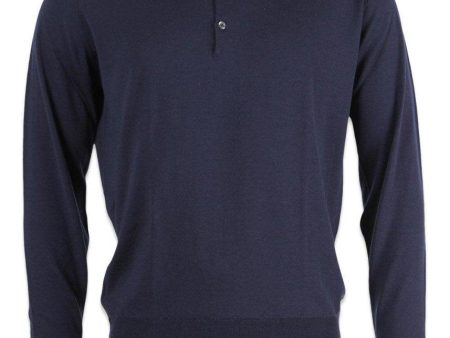 Belper Knitted Polo LS - Midnight Supply