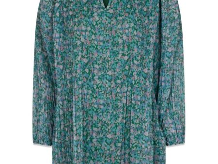 Svala Forest Plisse Dress - Green on Sale