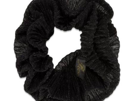 Metallic Flaese Scrunchie - Black Cheap