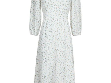 Olana Fine Flower Dress - White Sale