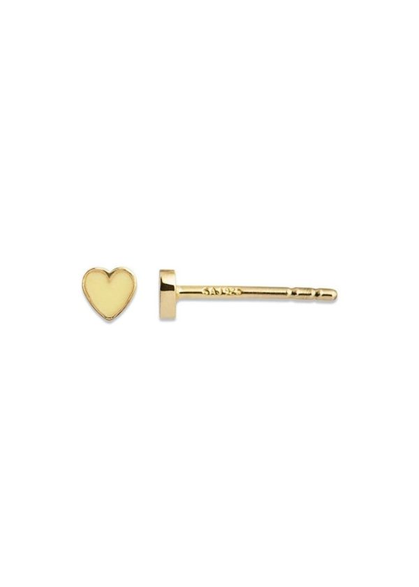 Petit Love Heart Yellow Enamel - Silver Online