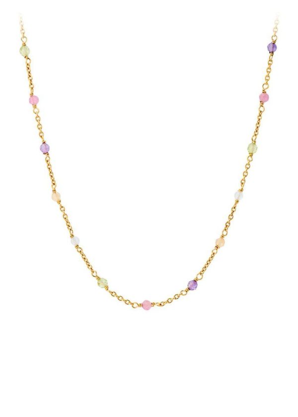 Rainbow Necklace length 40-45 - Gold Fashion