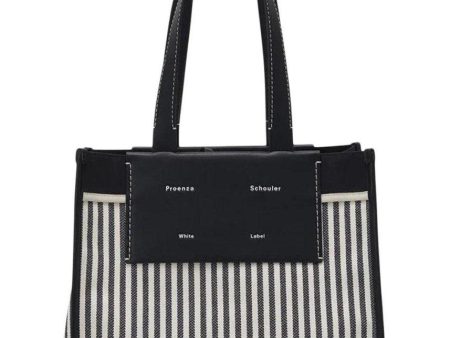 Large Morris Two Tone Stripe Tote - Dark Navy Vanilla Stripe Fashion