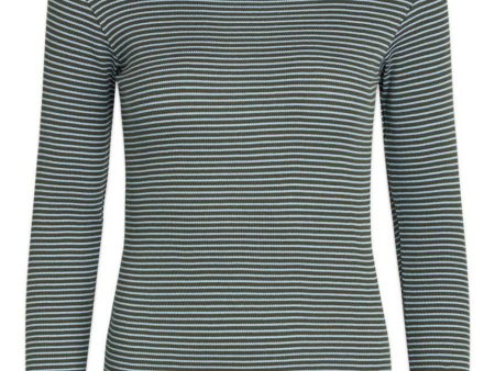 2x2 Cotton Stripe Tuba Top - Forest Night Della Robbia Blue Online now