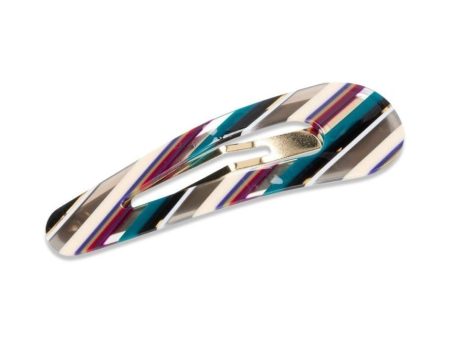 Click Hair Clip - Petrol Stripe Sale