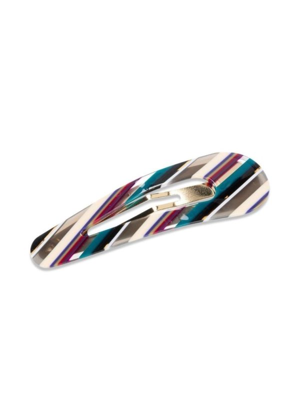 Click Hair Clip - Petrol Stripe Sale