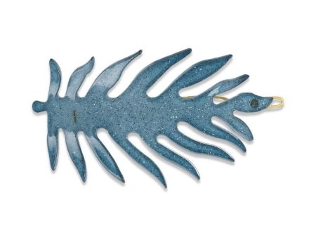 Leaf Hair Pin - Denim Blue Glitter Supply