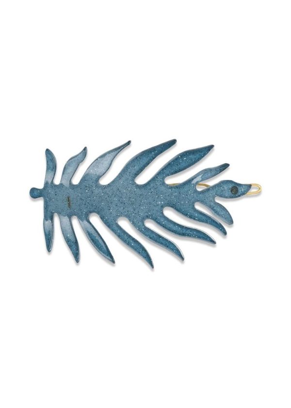 Leaf Hair Pin - Denim Blue Glitter Supply